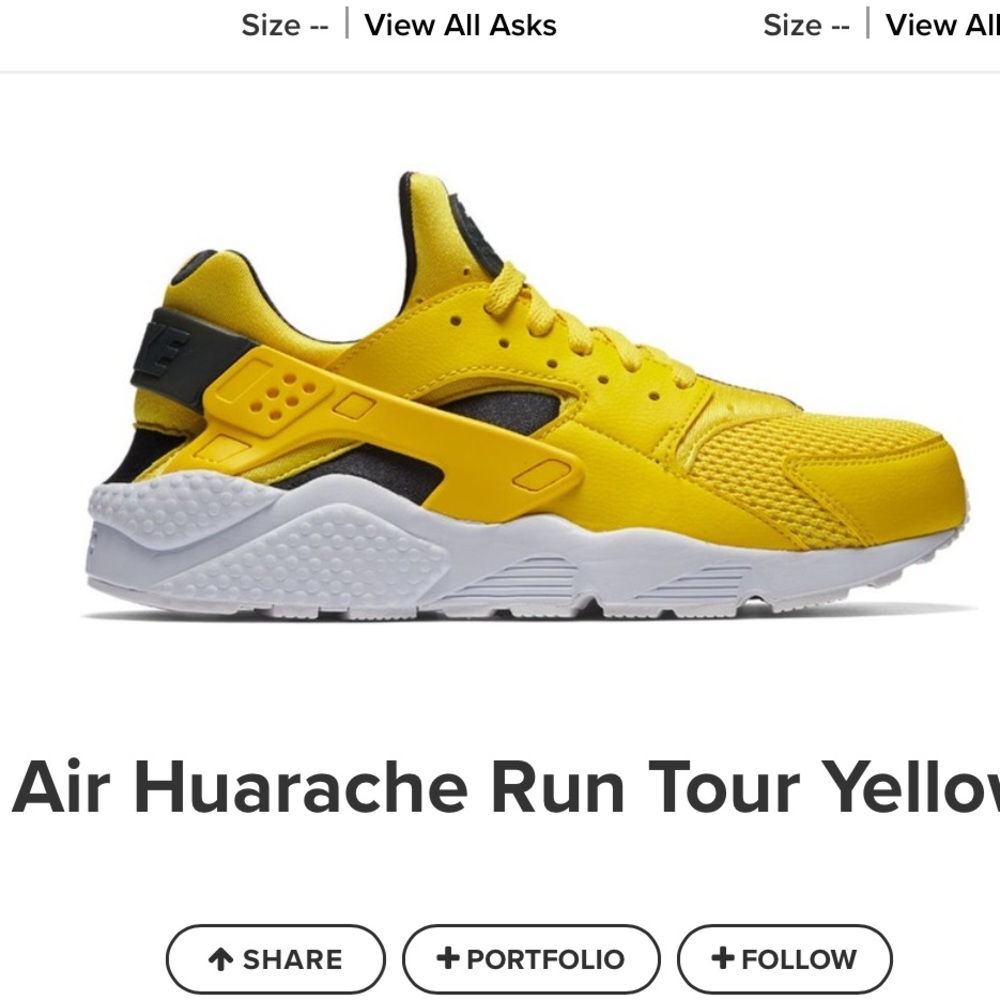 NIKE air Hurrache yellow and gray